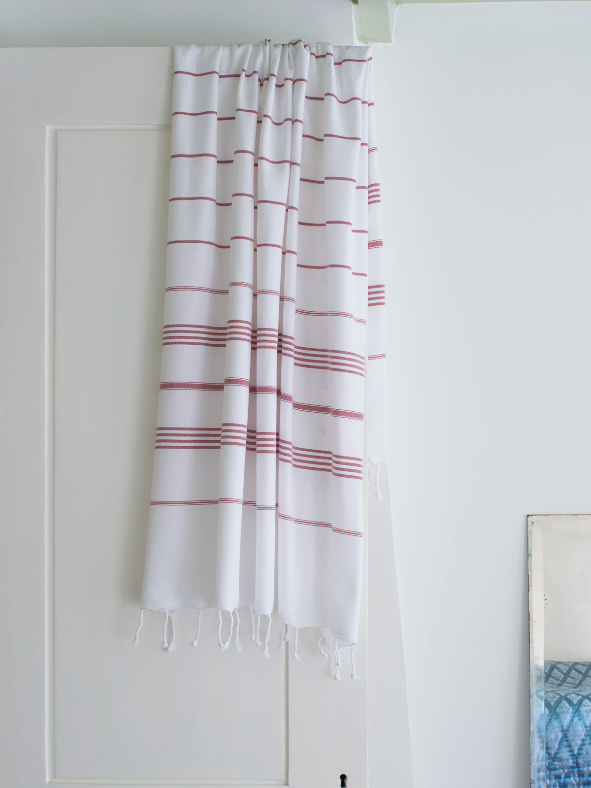 hammam towel white/burgundy red